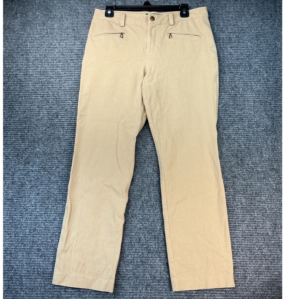 Lauren Ralph Stretch Cotton Twill Straight Leg Lauren Trousers 8P Tan PreLoved